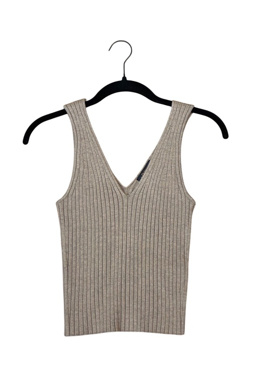 Quince Eco Knit Cropped Sweater Tank - Warm Taupe - Small - Picture 2 of 4
